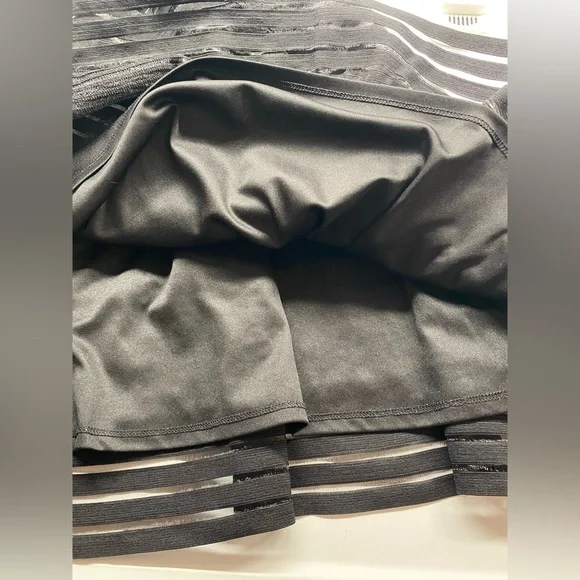 Torrid Black Lined Mini A-line Skirt with Striped Mesh Overlay 2X E - Picture 6 of 6